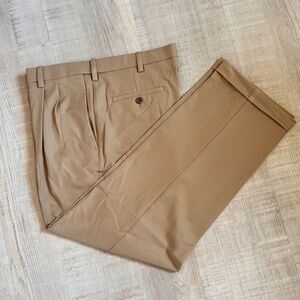 36x29 Haggar Cool 18 Pro Mens Pants Khaki Beige Classic Fit Stretch No Iron